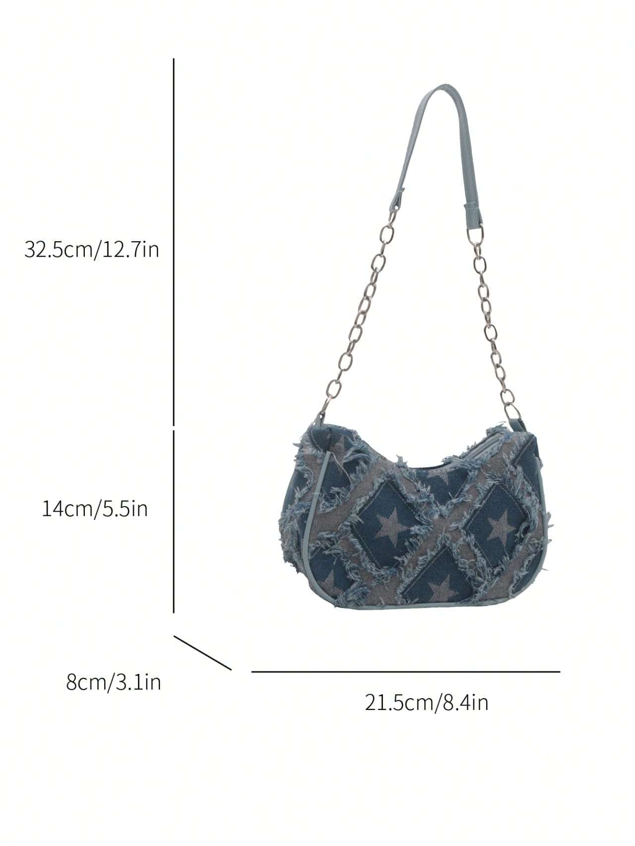 Star Denim Chain Women's Shoulder Bag