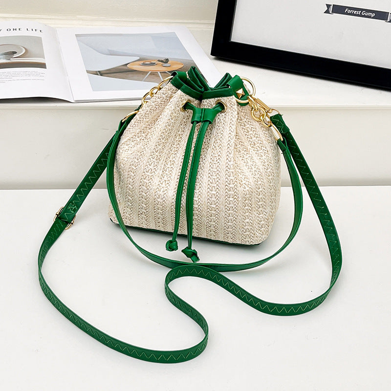 Women's Woven Bucket Bag