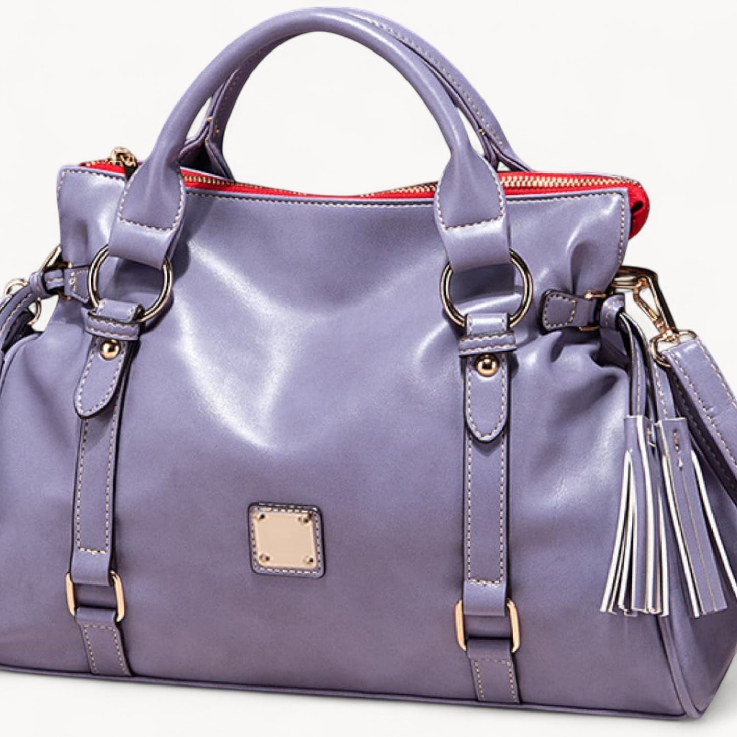 PU Leather Handbag with Tassels