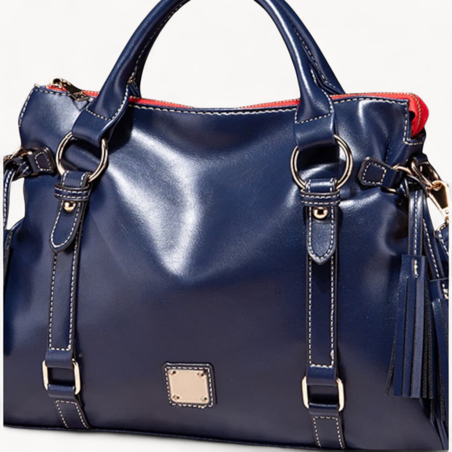 PU Leather Handbag with Tassels
