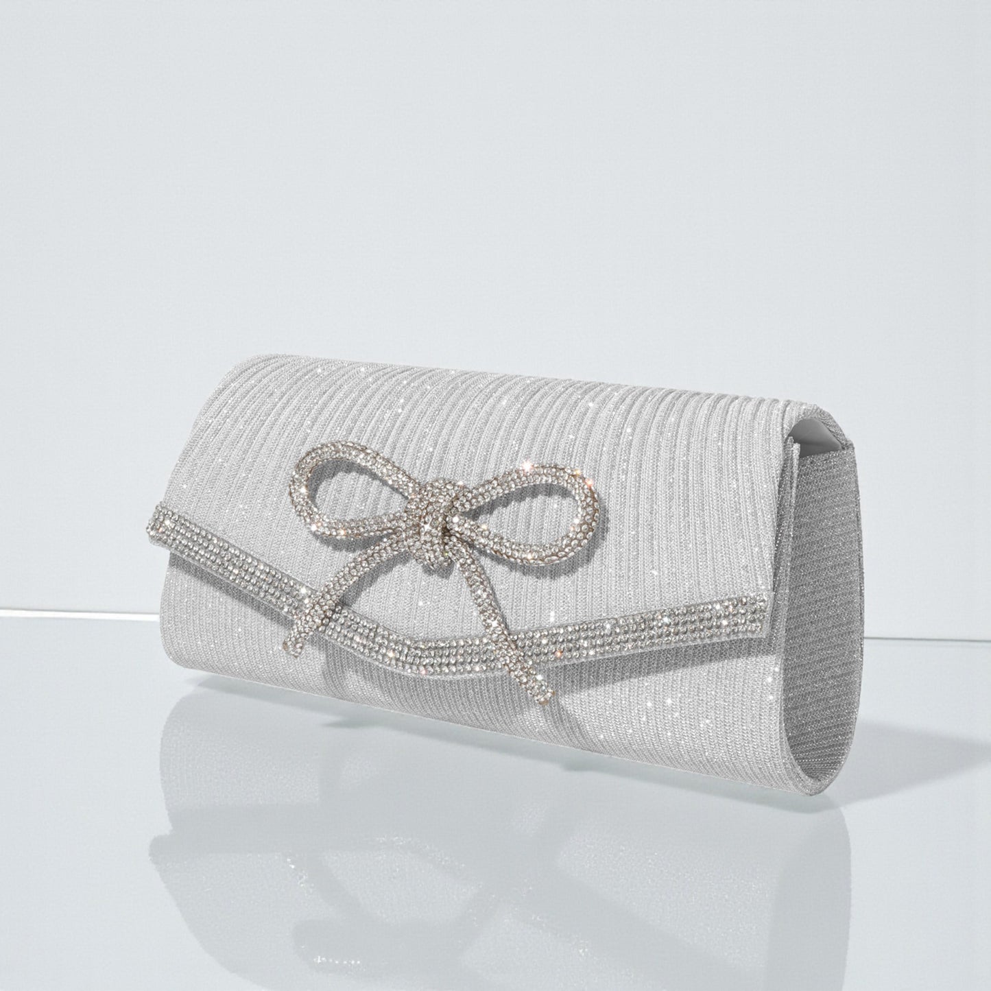 Evening Rhinestone Bow Clutch