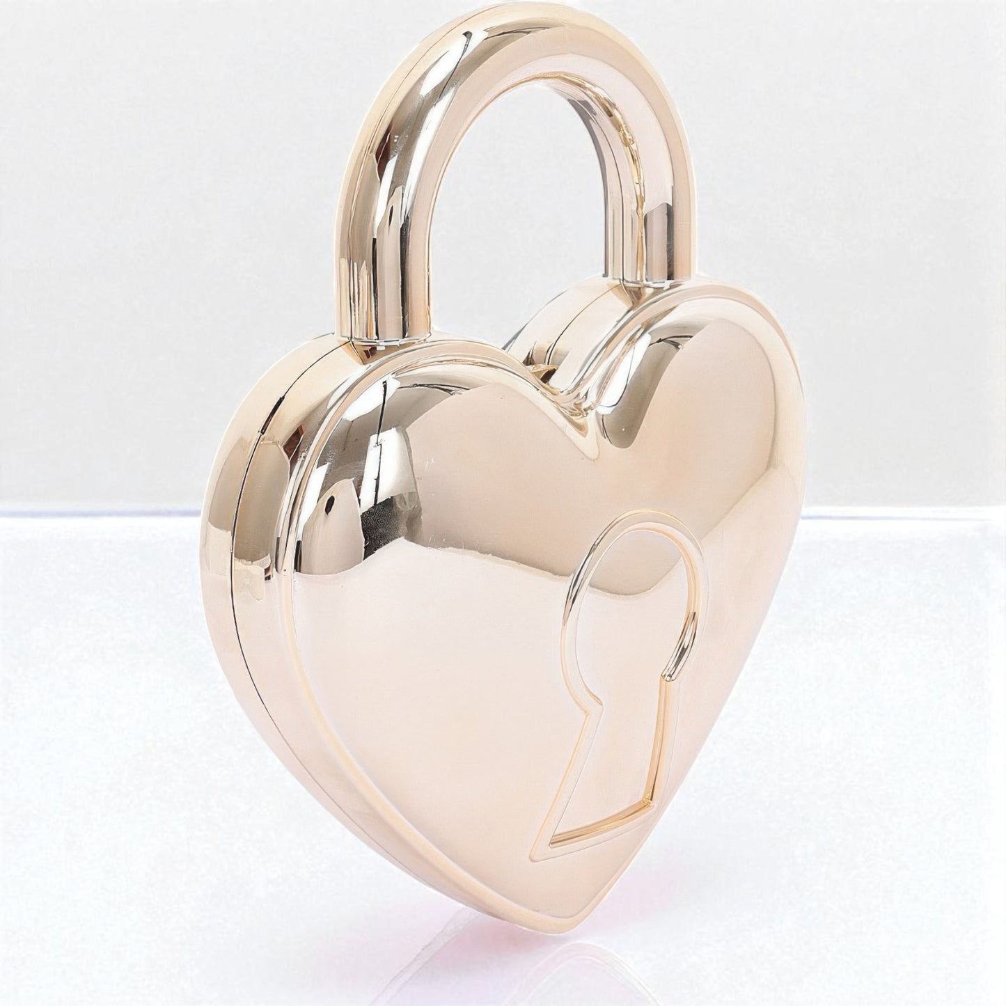 Metallic Heart Acrylic Crossbody Bag