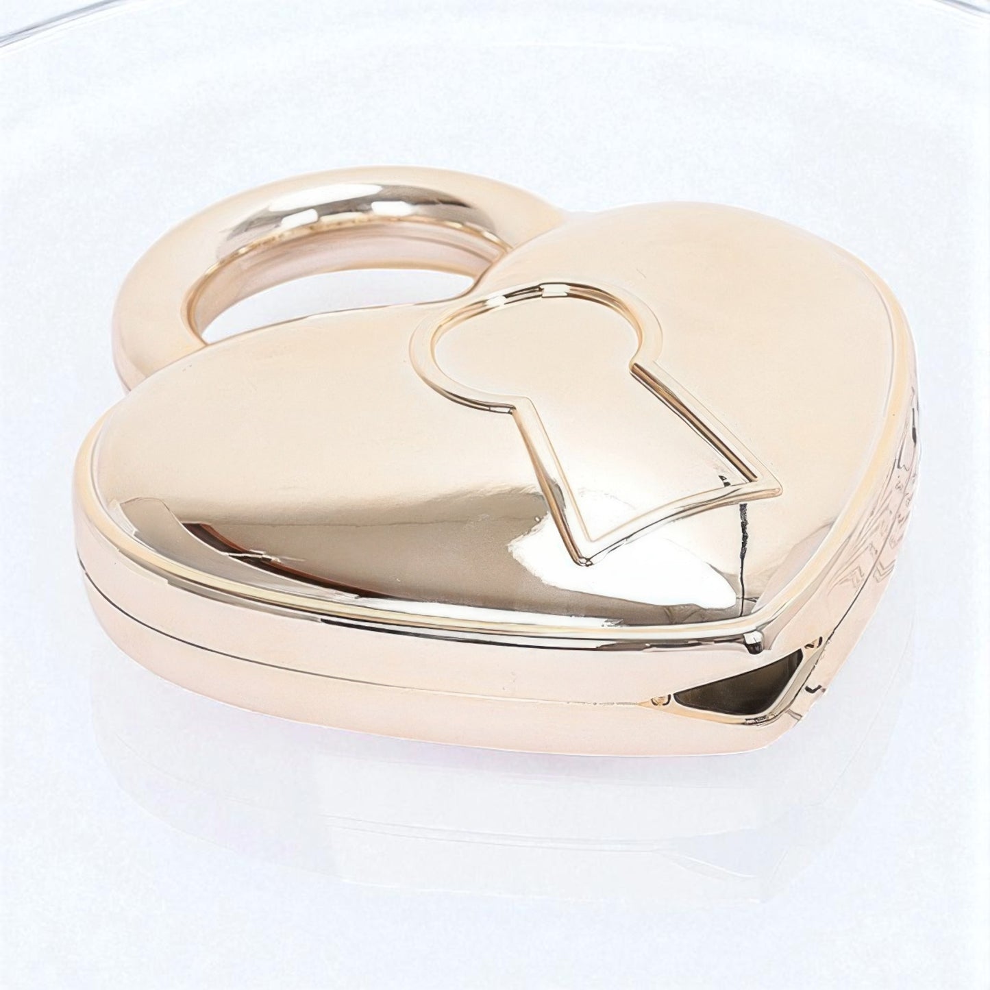 Metallic Heart Acrylic Crossbody Bag