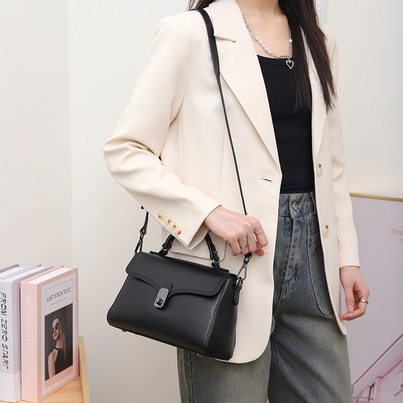 Full Grain Leather Casual Handheld Versatile Crossbody Bag