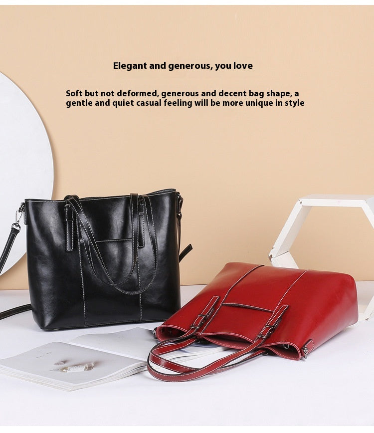 Genuine Leather Cowhide Tote Bag