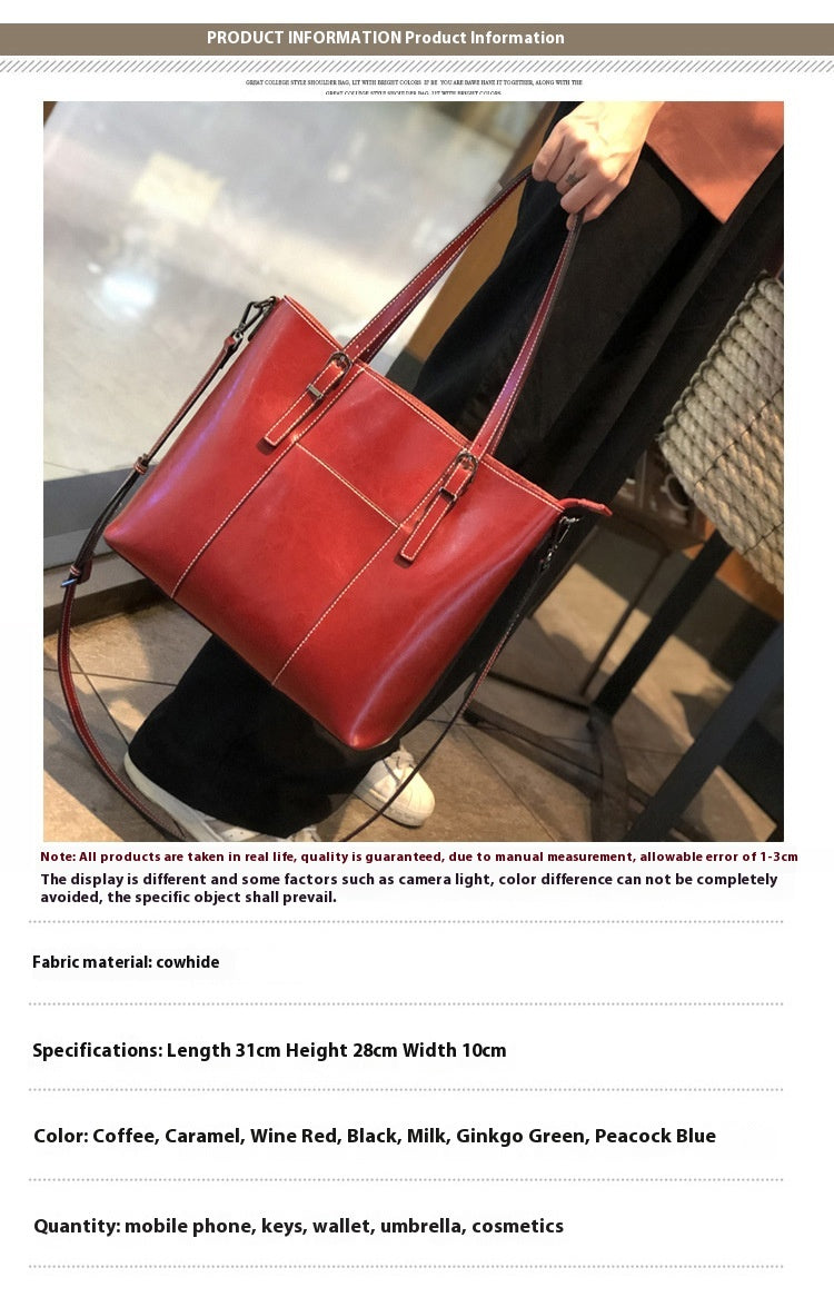 Genuine Leather Cowhide Tote Bag