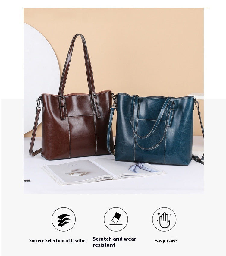 Genuine Leather Cowhide Tote Bag