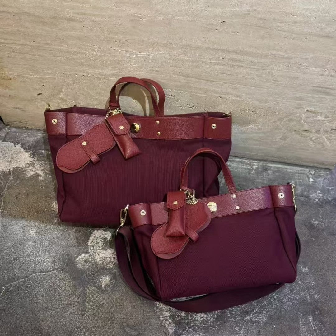 Canvas Tote Bag w/ Cowhide Trim