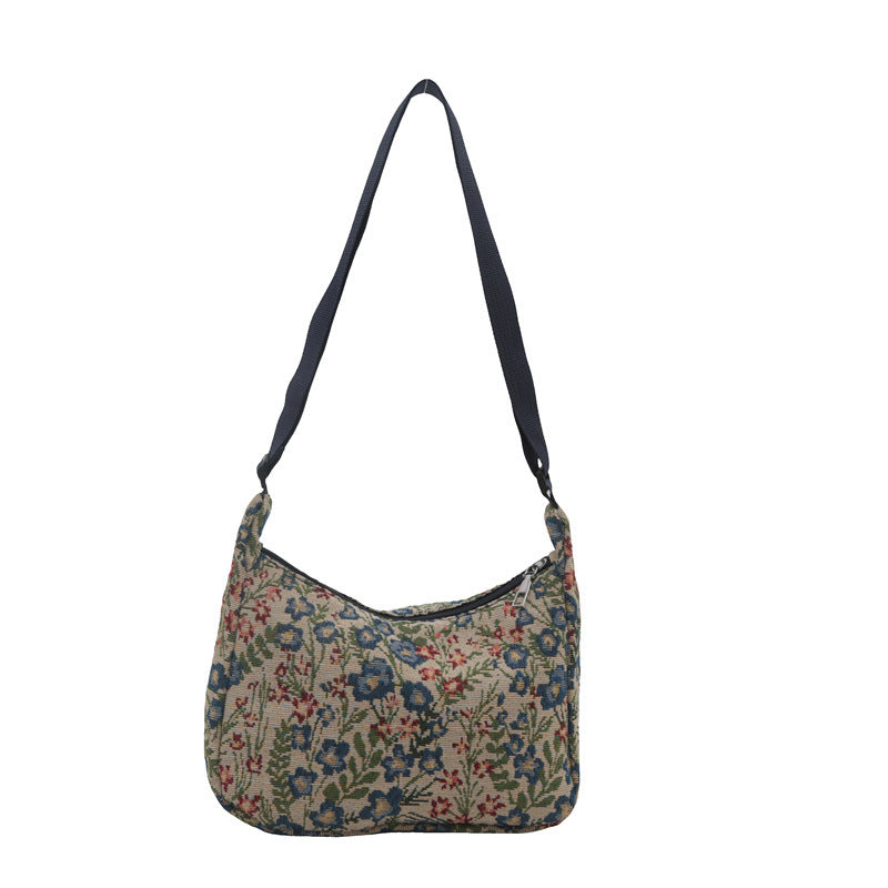Stitched Fabric Shoulder Bag