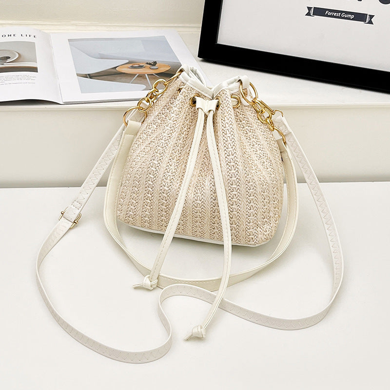 Women's Woven Bucket Bag