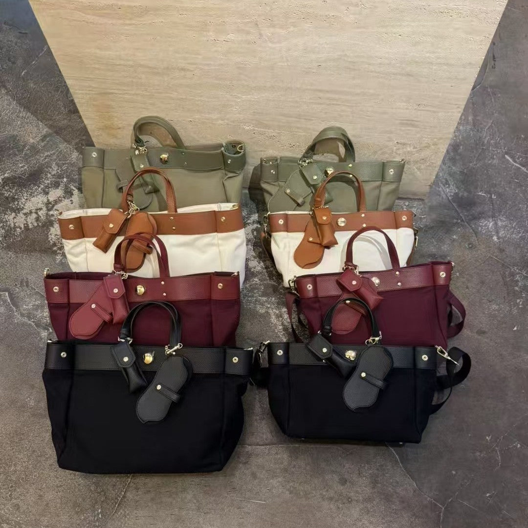 Canvas Tote Bag w/ Cowhide Trim
