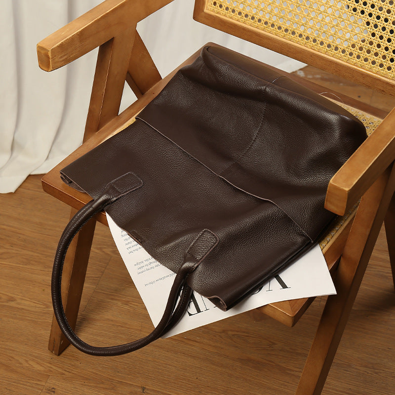 Soft Cowhide Bucket Bag