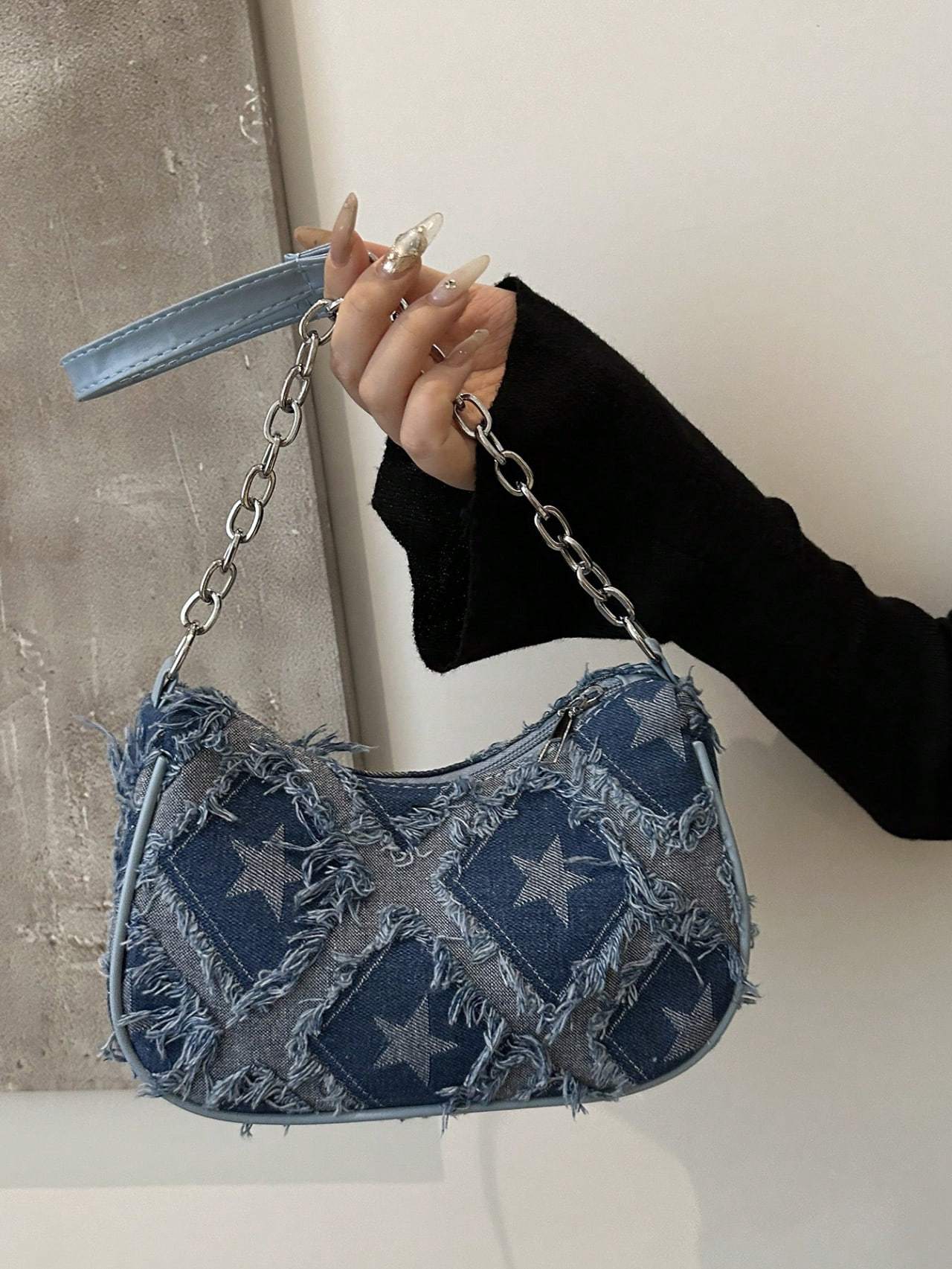 Star Denim Chain Women's Shoulder Bag