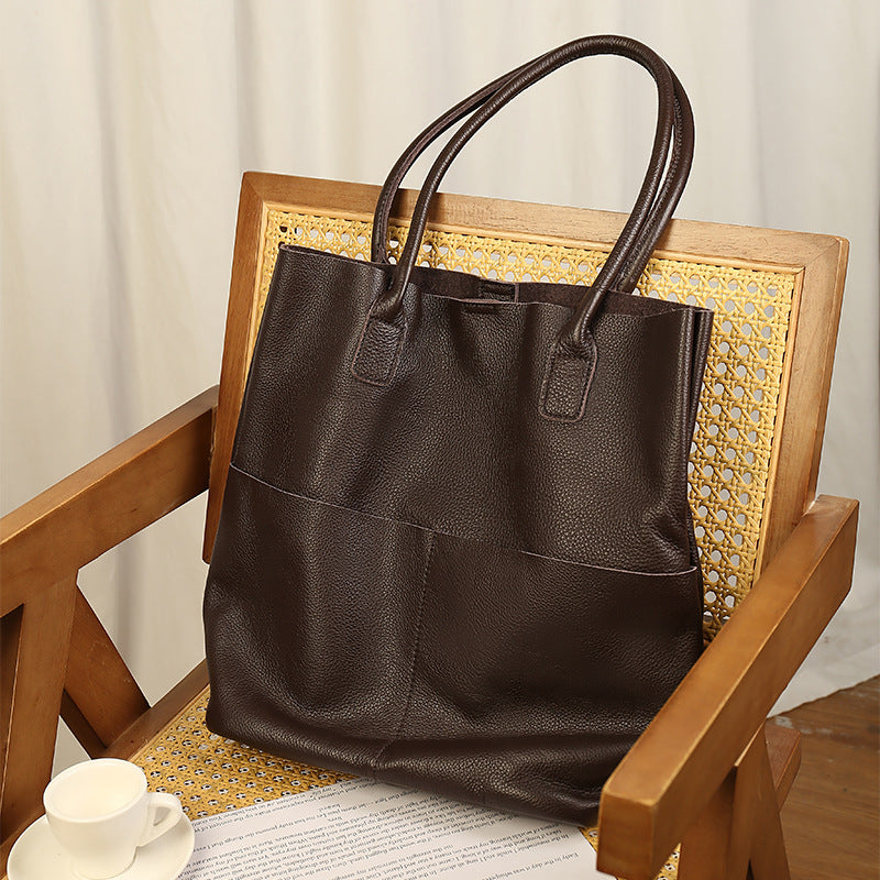 Soft Cowhide Bucket Bag