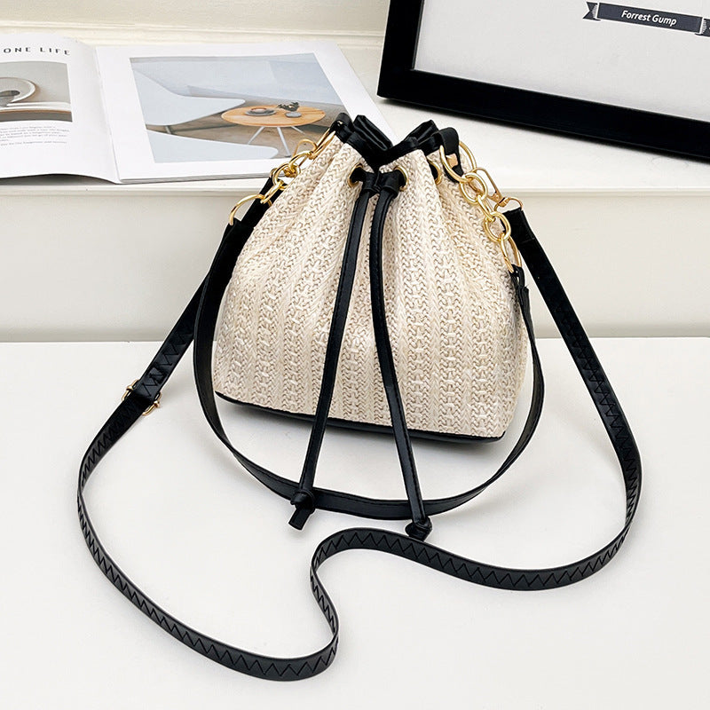Women's Woven Bucket Bag
