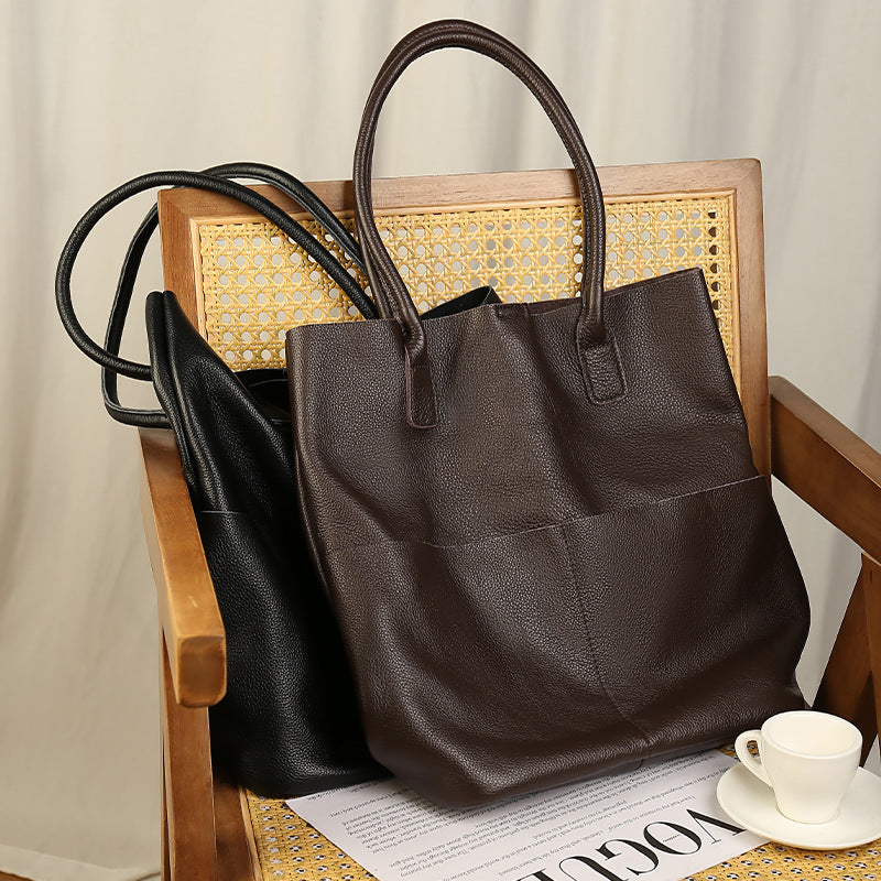 Soft Cowhide Bucket Bag
