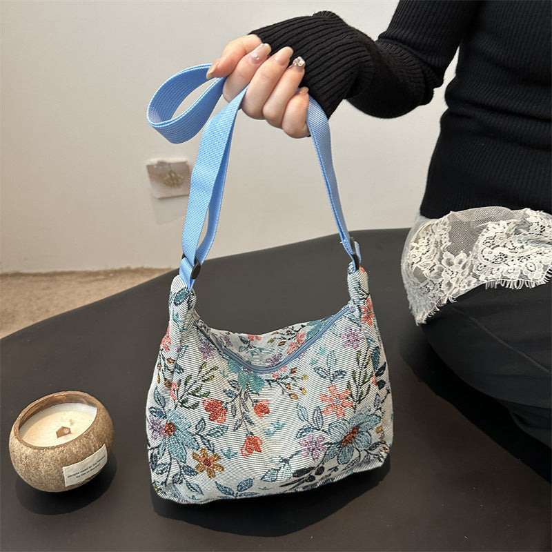 Stitched Fabric Shoulder Bag