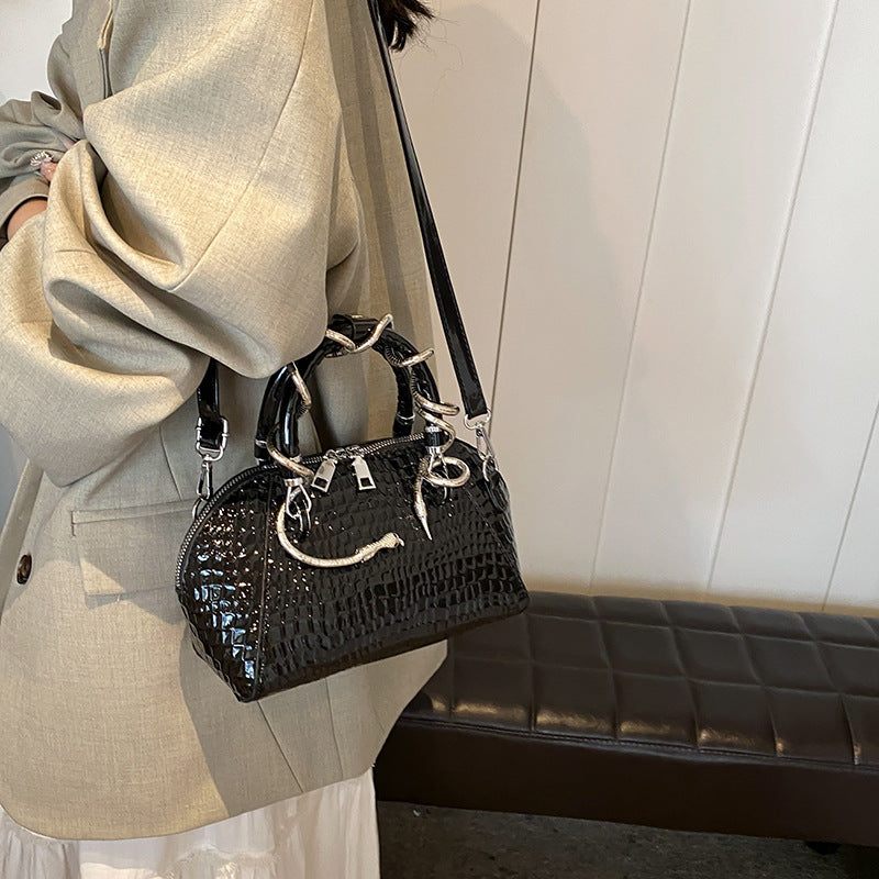 Snake Handle Crossbody Shell Pursse