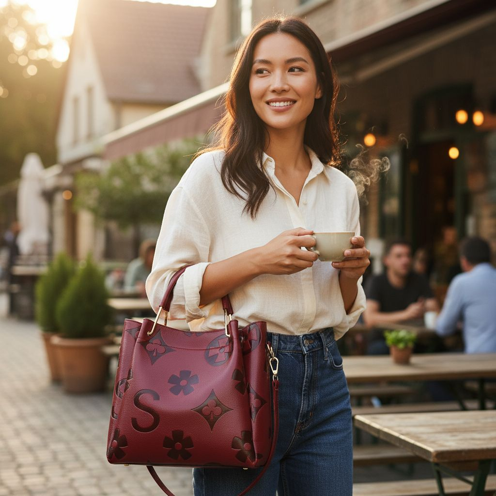 Women's Fashion Embossed Tote Bag