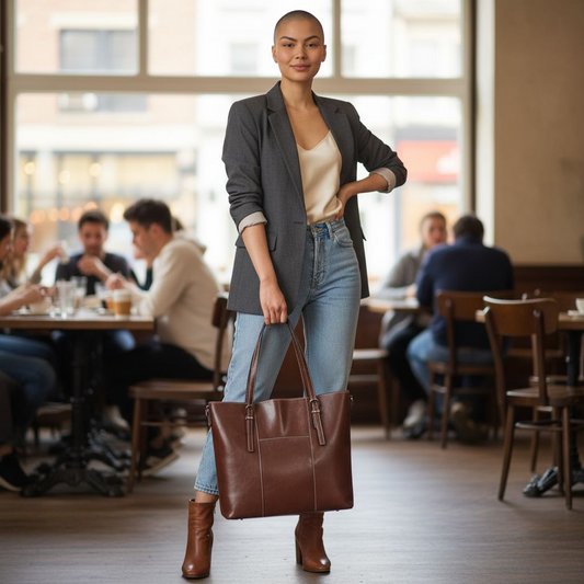 Genuine Leather Cowhide Tote Bag