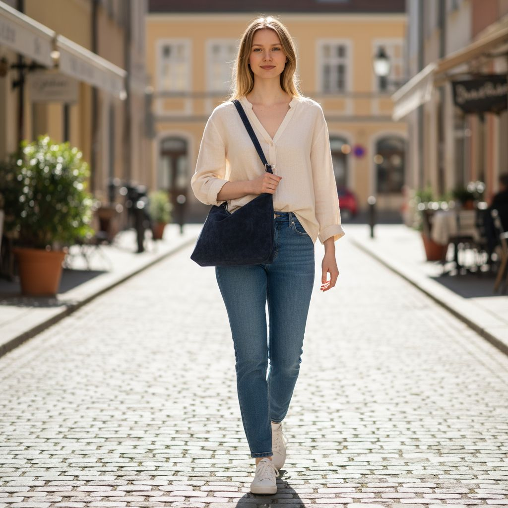 Goat Skin Suede Tote Bag