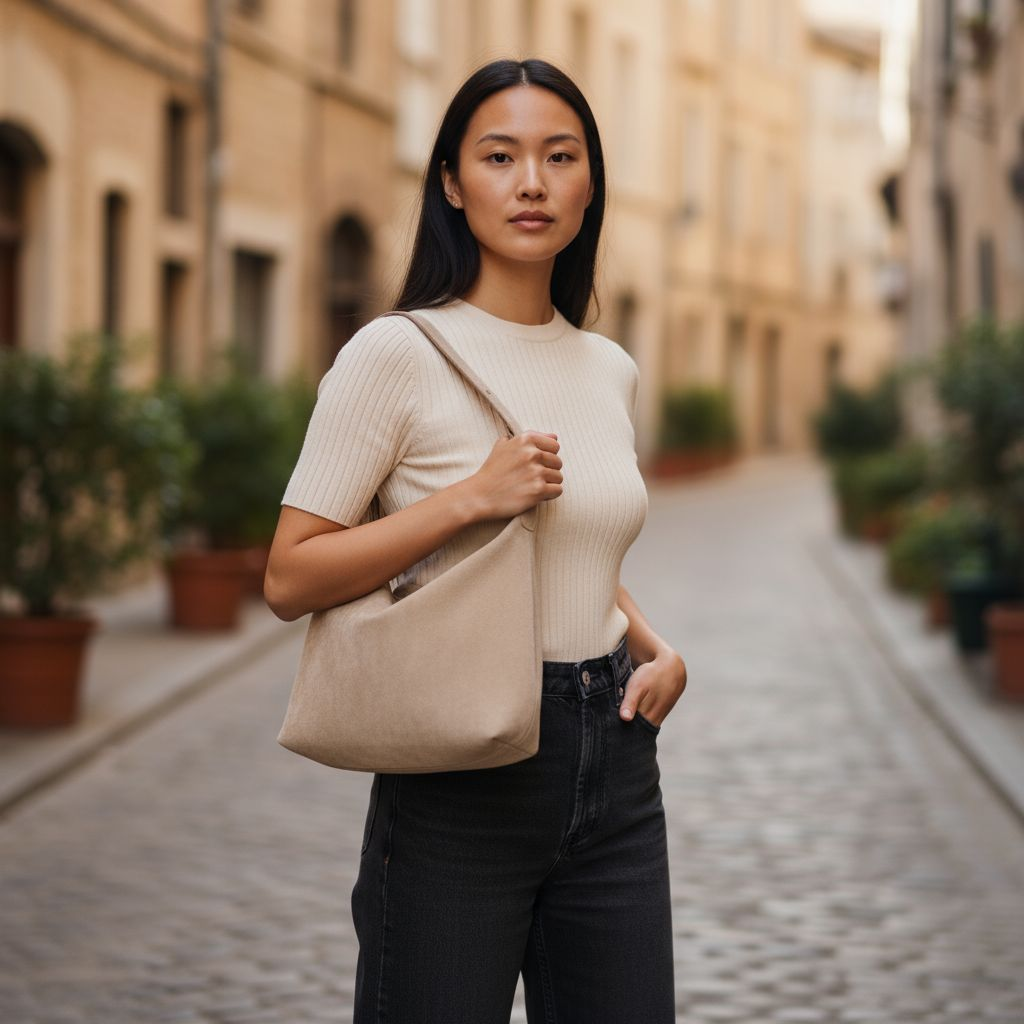 Goat Skin Suede Tote Bag