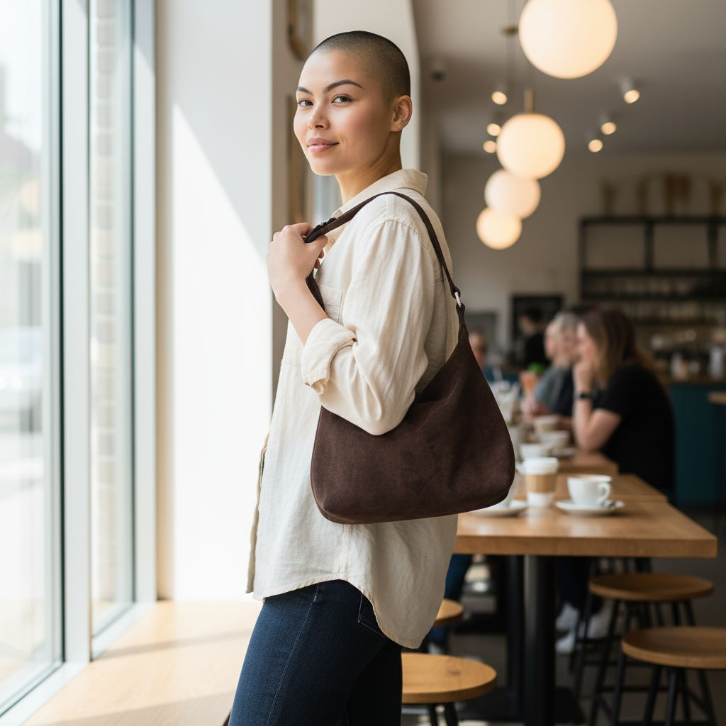 Goat Skin Suede Tote Bag