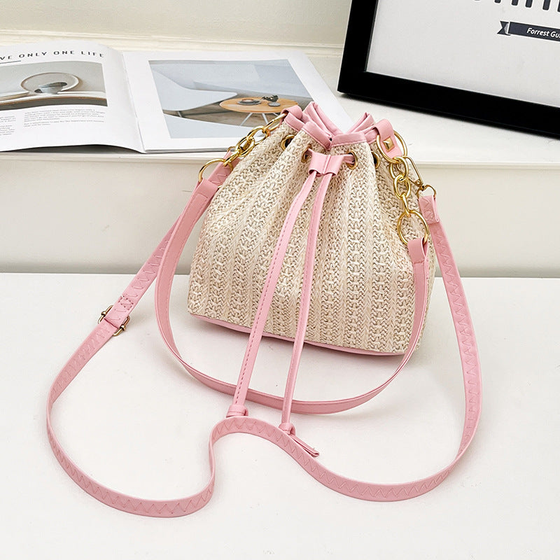Women's Woven Bucket Bag