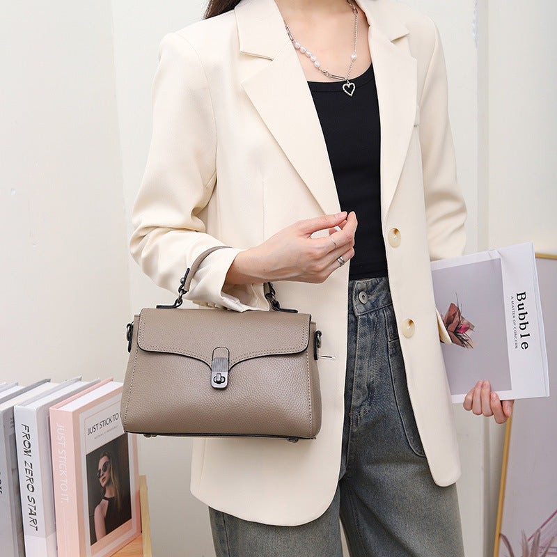 Full Grain Leather Casual Handheld Versatile Crossbody Bag