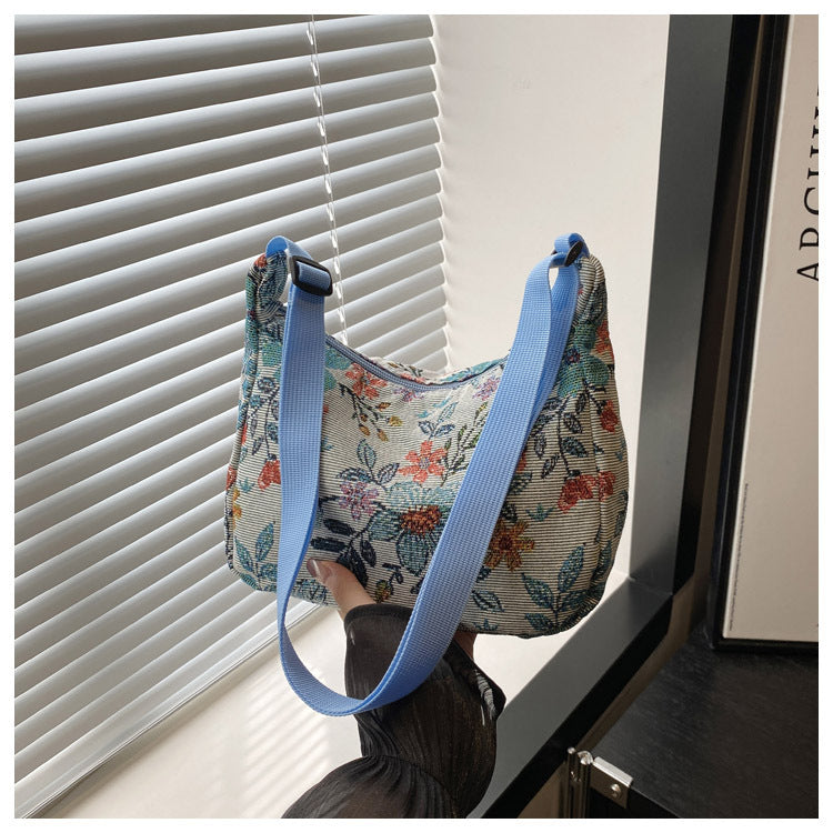 Stitched Fabric Shoulder Bag