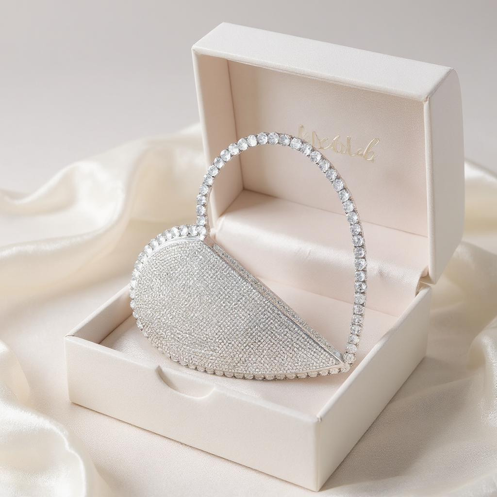 Heart Shape Rhinestone Bag