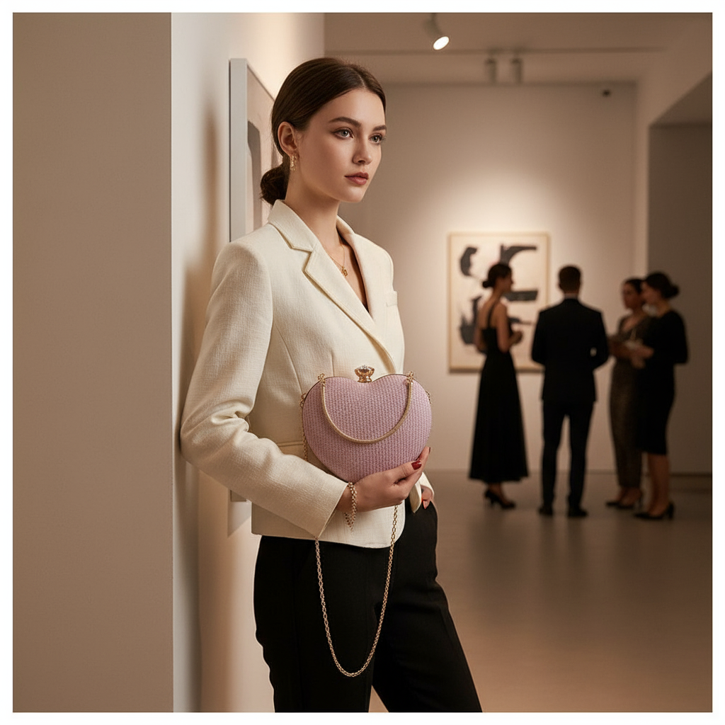 Heart Shaped Evening Clutch Crossbody