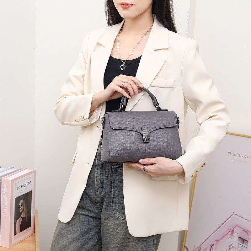 Full Grain Leather Casual Handheld Versatile Crossbody Bag