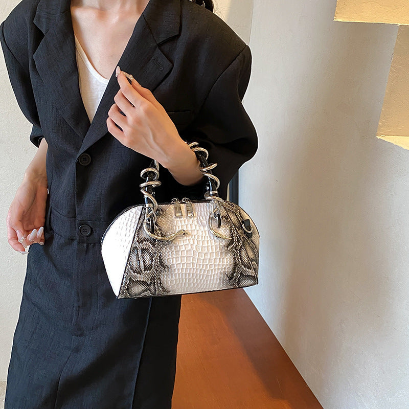 Snake Handle Crossbody Shell Pursse