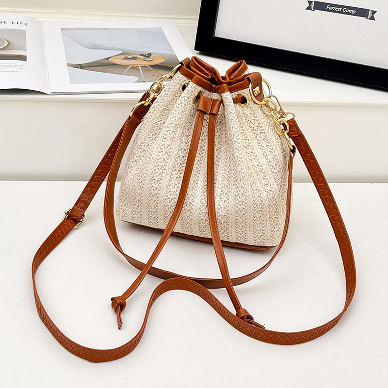 Women's Woven Bucket Bag