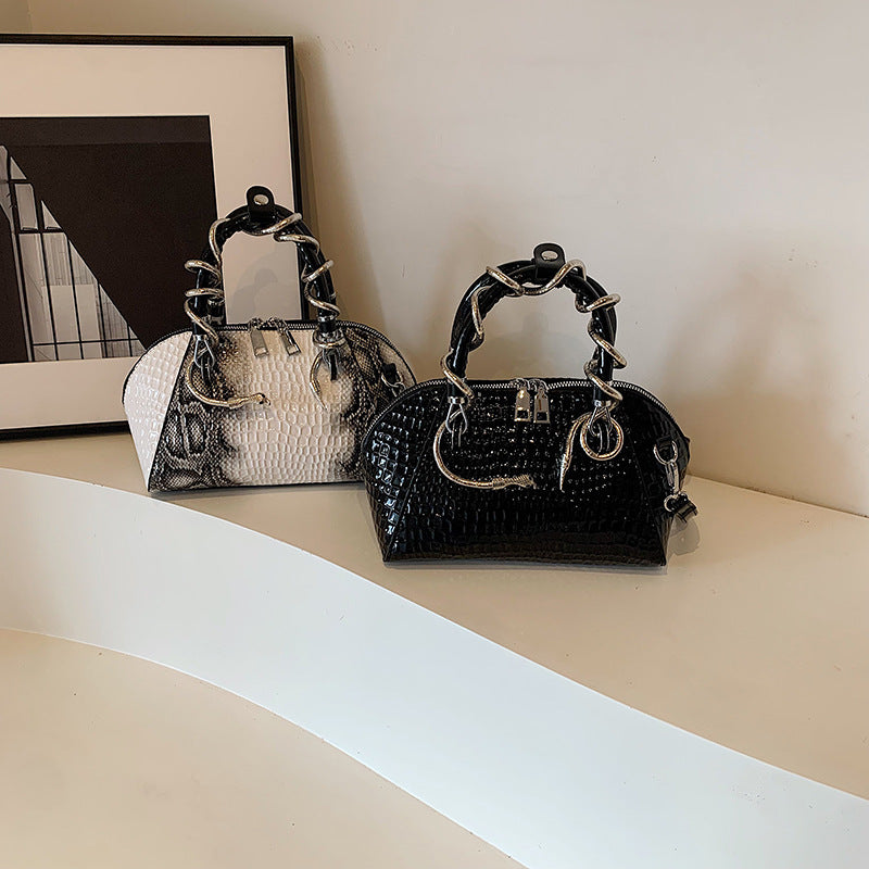 Snake Handle Crossbody Shell Pursse
