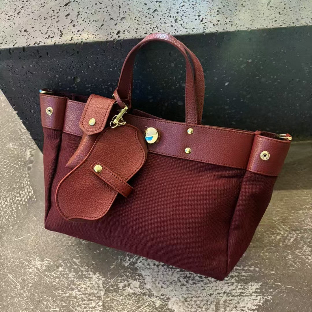 Canvas Tote Bag w/ Cowhide Trim