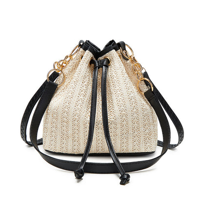 Women's Woven Bucket Bag