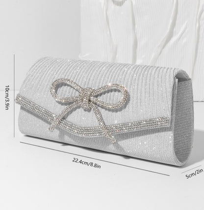 Evening Rhinestone Bow Clutch