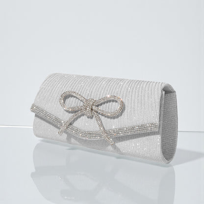 Evening Rhinestone Bow Clutch