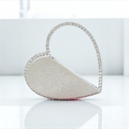 Heart Shape Rhinestone Bag