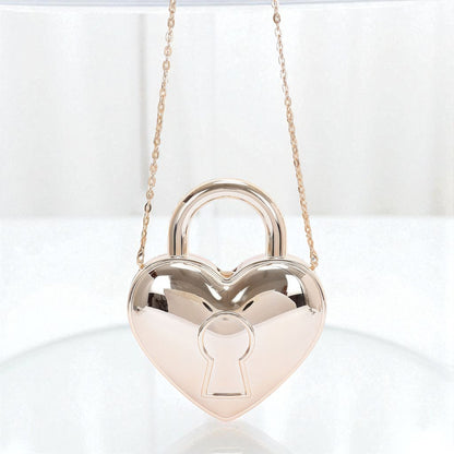 Metallic Heart Acrylic Crossbody Bag