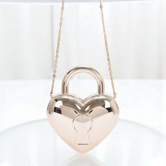 Metallic Heart Acrylic Crossbody Bag