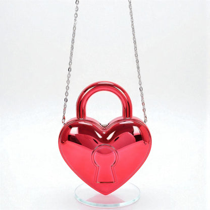 Metallic Heart Acrylic Crossbody Bag