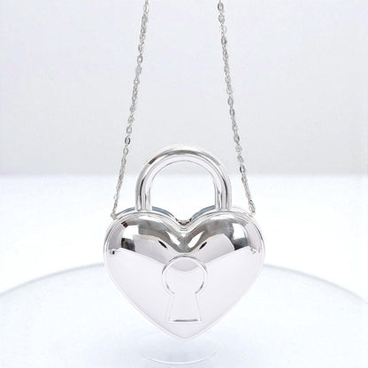 Metallic Heart Acrylic Crossbody Bag