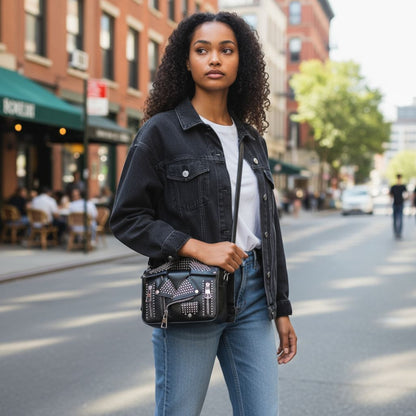 Metal Studded Jacket Crossbody