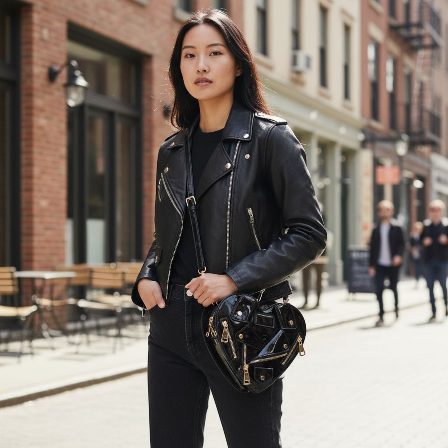 Heart Shape Jacket Crossbody Bag