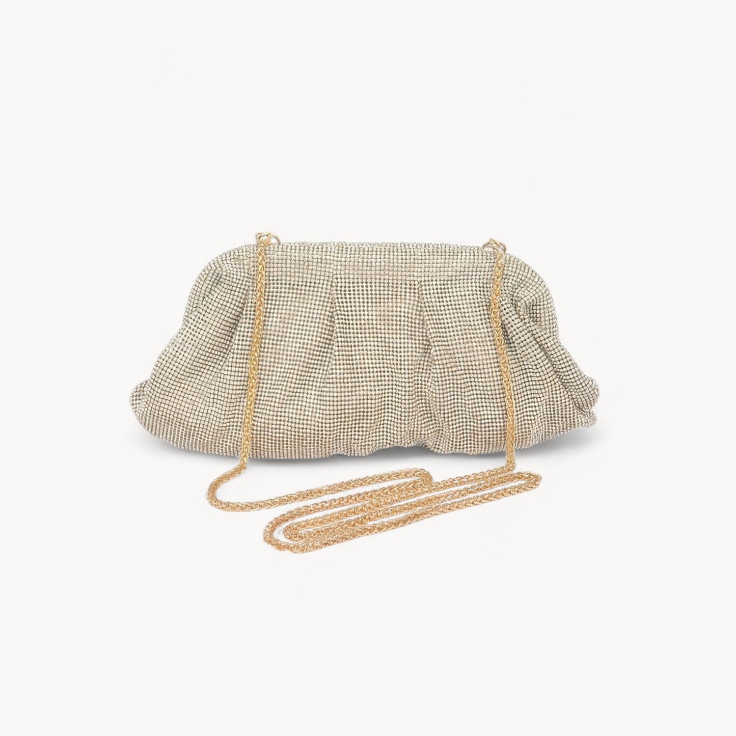 Glamora Pleated Rhinestone Evening Clutch