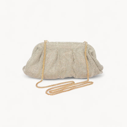 Glamora Pleated Rhinestone Evening Clutch