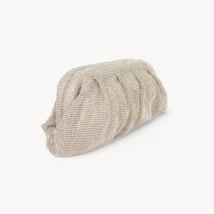 Glamora Pleated Rhinestone Evening Clutch